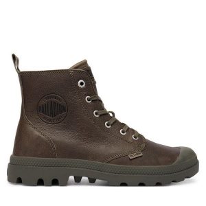 Trapery Palladium. Zielone buty zimowe Palladium, bez obcasa, bez zapięcia. Za 439,99 zł.