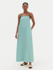 Seafolly Sukienka letnia Sorrento 55657-DR Zielony Regular Fit. Zielone sukienki Seafolly, na lato, l, bez wzorów, ze lnu, bez kołnierzyka, bez ramiączek. Za 579,99 zł.