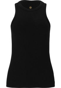 Damski tank top Athlecia Lankae. Czarne topy ENDURANCE, bez wzorów, z bawełny, klasyczne, bez kołnierzyka, bez ramiączek. Za 119,99 zł.