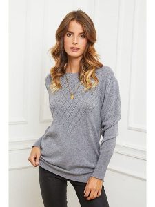 So Cachemire Sweter "Dolly" w kolorze szarym rozmiar: M. Szare swetry oversize So Cachemire, m, bez wzorów, z kaszmiru, bez ramiączek. Za 222,94 zł.