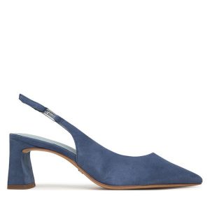 Czółenka Tamaris. Niebieskie czółenka Tamaris, bez wzorów, bez obcasa, bez zapięcia. Za 369,99 zł.