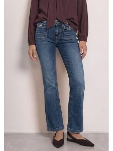 Street One Dżinsy - Bootcut fit - w kolorze niebieskim rozmiar: W32/L30. Niebieskie jeansy Street One, z aplikacjami, ze skóry. Za 219,95 zł.