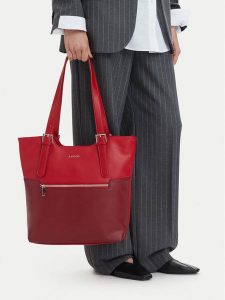 Lasocki Torebka CEO-LSK-L-004-10 Czerwony. Czerwone shopper bag Lasocki, bez wzorów, ze skóry, bez dodatków. Za 199,99 zł.