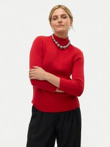 Vero Moda Golf Gold 10320585 Czerwony Regular Fit. Czerwone golfy Vero Moda, bez wzorów, z syntetyku. Za 109,99 zł.