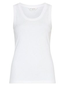 MOSS COPENHAGEN Top w kolorze białym rozmiar: XS/S. Białe topy Moss Copenhagen, s, bez wzorów, bez kołnierzyka, bez ramiączek. Za 109,95 zł.