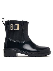 Tommy Hilfiger Kalosze Th Buckle Glossy Ankle Rain Boot FW0FW09543 Czarny. Czarne kalosze TOMMY HILFIGER, bez wzorów, z syntetyku. Za 409,99 zł.