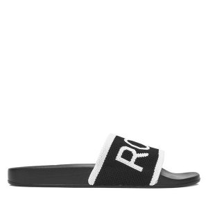 Klapki Roxy. Czarne klapki Roxy, bez wzorów, bez obcasa. Za 139,99 zł.