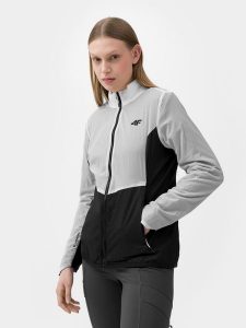 4F Kurtka trekkingowa PrimaLoft® Active damska - biała S. Białe kurtki 4f, s, bez wzorów, z dzianiny, bez kaptura. W wyprzedaży za 99,99 zł.