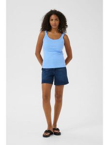 Kaffe Top w kolorze błękitnym rozmiar: L. Niebieskie topy Kaffe, l, bez wzorów, bez kołnierzyka, bez ramiączek. Za 56,99 zł.