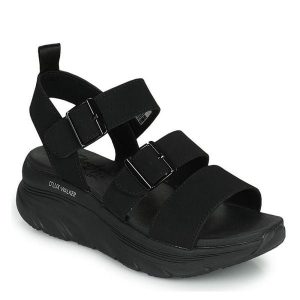 Sandały Skechers Model Dlux Walker Retro Cosmos Kolor Czarny. Czarne sandały Skechers, bez wzorów, z syntetyku, bez obcasa, bez zapięcia. Za 288,55 zł.