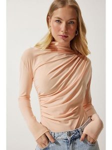 Happiness Istanbul Bluzka w kolorze beżowym rozmiar: 36. Brązowe bluzki Happiness Istanbul, bez wzorów. Za 56,79 zł.