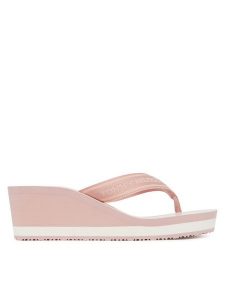 Tommy Hilfiger Japonki Th Stripes Wedge Beach Sandal FW0FW08521 Różowy. Czerwone klapki TOMMY HILFIGER, bez wzorów, z materiału, bez obcasa. Za 149,99 zł.