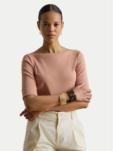 LAUREN RALPH LAUREN T-Shirt Judy 200654963203 Różowy Regular Fit. Czerwone t-shirty Lauren Ralph Lauren, m, bez wzorów, z bawełny, bez kołnierzyka, bez ramiączek. Za 289,99 zł.