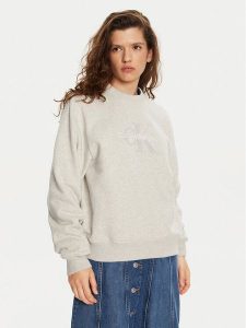 Calvin Klein Jeans Bluza Chenille J20J224652 Szary Regular Fit. Szare bluzy Calvin Klein Jeans, m, bez wzorów, z bawełny, bez kaptura. Za 359,99 zł.