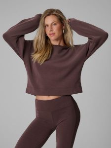 4F Bluza dresowa regular z modalem damska - brązowa S. Brązowe bluzy 4f, s, bez wzorów, z dresówki, bez kaptura. Za 169,99 zł.