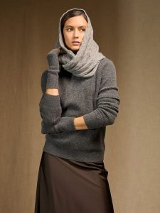 Perfect Cashmere Kaszmirowe mitenki "Juliana" w kolorze szarym rozmiar: onesize. Szare rękawiczki Perfect Cashmere, bez wzorów, z kaszmiru. Za 130,99 zł.