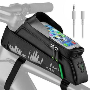 Sakwa rowerowa na ramę VAYOX VA0170 z etui na telefon. Czarne torebki klasyczne VAYOX, bez wzorów, bez dodatków. Za 89,00 zł.