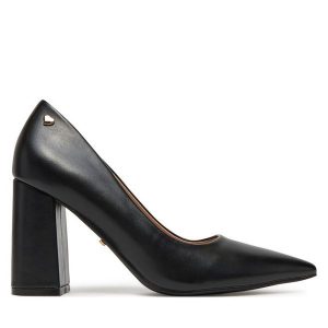 Czółenka DeeZee. Czarne czółenka DeeZee, bez wzorów, bez obcasa, bez zapięcia. Za 139,99 zł.