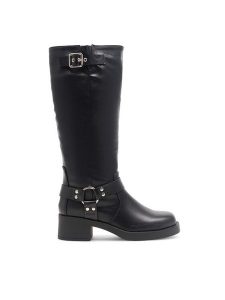 Jenny Fairy Kozaki Mia HY96158-3 Czarny. Czarne kozaki Jenny Fairy, bez wzorów, ze skóry, bez obcasa, na płaskiej podeszwie, bez zapięcia. Za 137,99 zł.