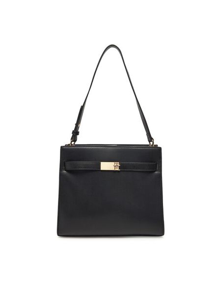 Tommy Hilfiger Torebka Heritage Shoulder Bag AW0AW17182 Czarny. Czarne torebki klasyczne TOMMY HILFIGER, bez wzorów, ze skóry, bez dodatków. Za 309,99 zł.