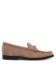 Tommy Hilfiger Półbuty Soft Suede Horsebit Loafer FW0FW08649 Beżowy. Brązowe półbuty TOMMY HILFIGER, bez wzorów, ze skóry, bez obcasa, na płaskiej podeszwie, bez zapięcia. Za 379,99 zł.
