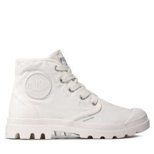Trapery Palladium. Białe buty zimowe Palladium, bez obcasa, bez zapięcia. Za 379,99 zł.