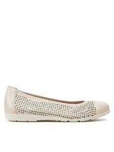 Caprice Baleriny 9-22151-42 Beżowy. Brązowe balerinki Caprice, bez wzorów, ze skóry, bez obcasa, bez zapięcia. Za 208,99 zł.