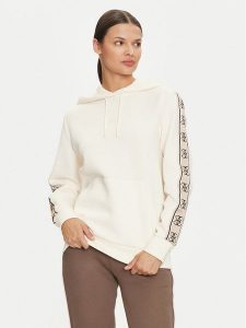 Guess Bluza V4YQ11 KB3P2 Beżowy Regular Fit. Brązowe bluzy Guess, m, z aplikacjami, z bawełny, bez kaptura. Za 299,99 zł.