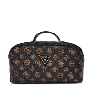 Kosmetyczka Guess. Brązowe kosmetyczki Guess, z aplikacjami. Za 199,99 zł.