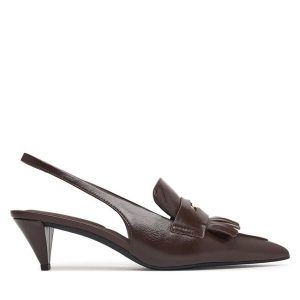 Czółenka Tommy Hilfiger. Brązowe czółenka TOMMY HILFIGER, bez wzorów, bez obcasa, bez zapięcia. Za 569,99 zł.