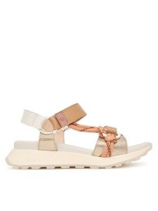 Hispanitas Sandały CHV264869 C003 Złoty. Żółte sandały Hispanitas, bez wzorów, ze skóry, bez obcasa, na płaskiej podeszwie, bez zapięcia. Za 569,99 zł.