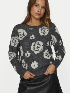 Vila Sweter Siya 14099841 Szary Regular Fit. Szare kombinezony Vila, s, z syntetyku, bez kołnierzyka. Za 159,99 zł.