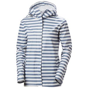 Kurtka przeciwdeszczowa damska Helly Hansen Moss. Niebieskie kurtki Helly Hansen, bez wzorów, bez kaptura. Za 376,50 zł.