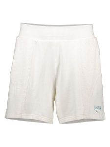 Reebok Szorty dresowe "Varsity" w kolorze białym rozmiar: M. Białe szorty Reebok, bez wzorów, z bawełny, z podwyższonym stanem. Za 96,95 zł.