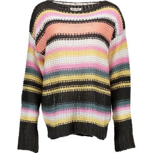 Sweter z kolorowym wzorem. Różowe swetry klasyczne marki Billabong, w kolorowe wzory, z dzianiny. W wyprzedaży za 193,95 zł.