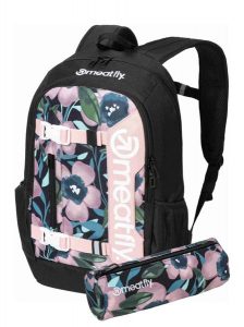 Plecak miejski z przegrodą na laptopa 22L - Pink Flowers Meatfly + piórnik. Czerwone plecaki Meatfly. Za 254,99 zł.