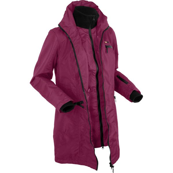 Wodoodporna kurtka outdoorowa z kapturem w optyce 2 w 1, idealna na okres przejściowy. Czarne kurtki bonprix, s, bez wzorów, z kapturem. Za 339,99 zł.