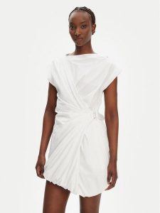 PINKO Sukienka koktajlowa Elliot 105215 A2LD Biały Regular Fit. Białe sukienki Pinko, s, bez wzorów, z bawełny, wizytowe, bez kołnierzyka, bez ramiączek. Za 639,99 zł.