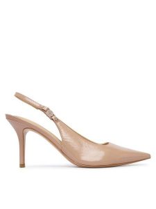 Guess Szpilki FLTNAS LEP05 Beżowy ciemny. Brązowe szpilki Guess, z aplikacjami, z lakierowanej skóry, bez obcasa. Za 634,99 zł.