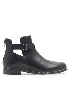 Lasocki Botki ARC-LINDA-20 Czarny. Czarne botki Lasocki, bez wzorów, ze skóry, bez obcasa, na płaskiej podeszwie, bez zapięcia. Za 229,99 zł.