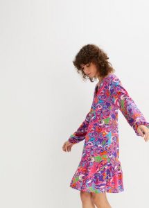 Sukienka tunikowa z lejącej wiskozy. Czerwone sukienki bonprix, bez wzorów, z wiskozy, eleganckie, bez kołnierzyka, bez ramiączek. Za 112,99 zł.