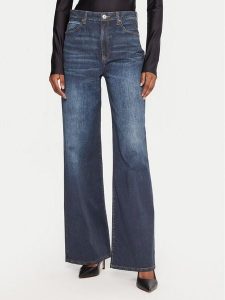 Guess Jeansy W5YA1A D0213 Granatowy Wide Leg. Niebieskie jeansy Guess, z aplikacjami, z bawełny. Za 679,99 zł.