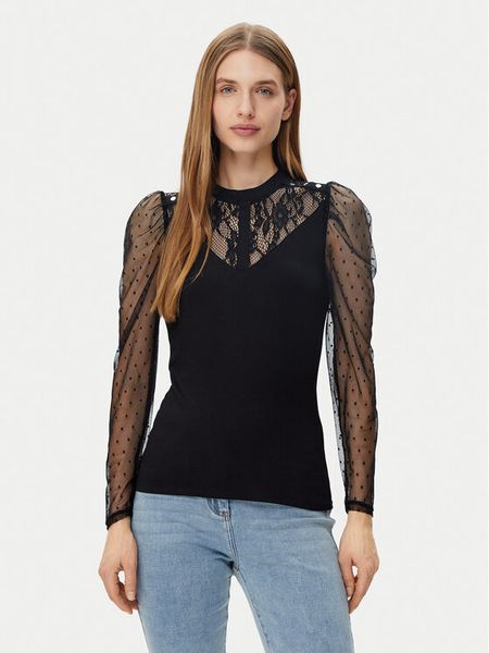 Morgan Bluzka 251-TSAGE Czarny Regular Fit. Czarne bluzki Morgan, l, bez wzorów, z syntetyku, bez kołnierzyka, bez ramiączek. Za 129,99 zł.