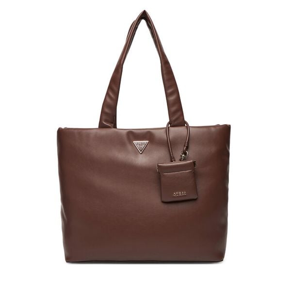 Torebka Guess. Brązowe shopper bag Guess, z aplikacjami, bez dodatków. Za 489,99 zł.