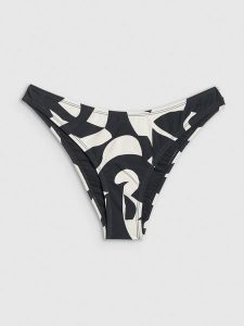 4F Dół od bikini damski - czarno-biały S. Białe bikini 4f, bez wzorów, z materiału. Za 49,99 zł.