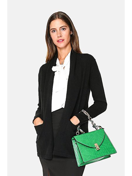 ASSUILI Kardigan w kolorze czarnym rozmiar: 42. Czarne kardigany Assuili, z kaszmiru. Za 143,99 zł.