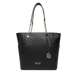 Torebka Nine West. Czarne shopper bag Nine West, bez wzorów, bez dodatków. Za 269,99 zł.
