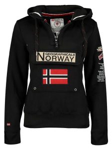 Geographical Norway Bluza "Gymclass" w kolorze czarnym rozmiar: L. Czarne bluzy Geographical Norway, l, bez wzorów, z kapturem. Za 165,31 zł.