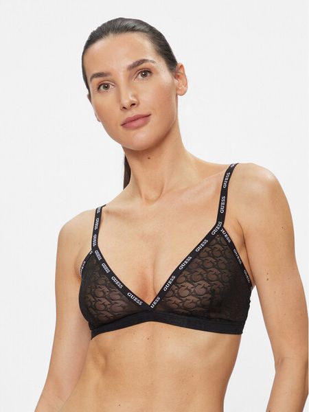 Guess Biustonosz braletka O3BC18 KBXA0 Czarny. Czarne biustonosze Guess, z aplikacjami, z syntetyku. Za 79,99 zł.