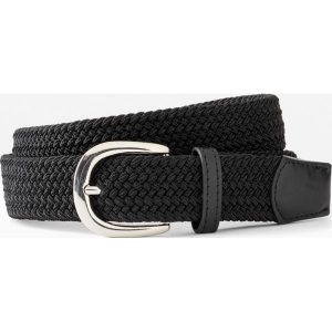 Pasek ze stretchem. Czarne paski bonprix, bez wzorów, z tkaniny. Za 52,99 zł.
